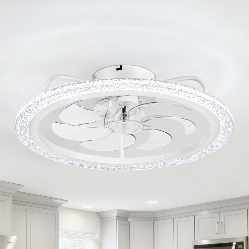 20" Led Ceiling Fans With Light Kit And Remote Control