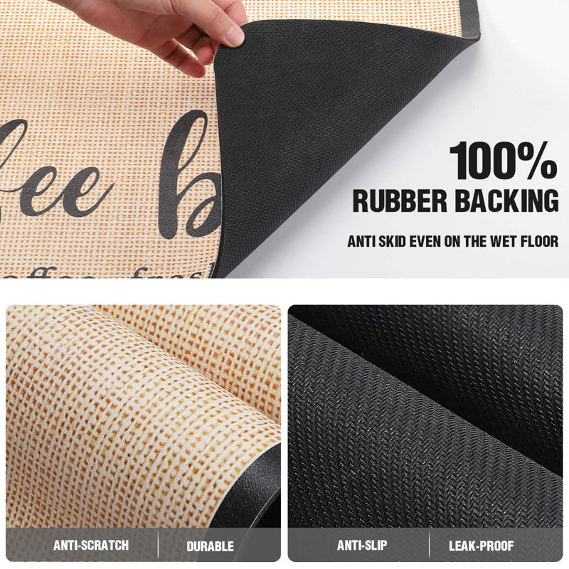 Tapis de café avec tapis en caoutchouc imperméable