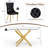 Modern Glass Dining Table Set For 4, 50" Rectangular Tempered Glass Dining Table With Velvet Upholstered Seats-116067005-116067011