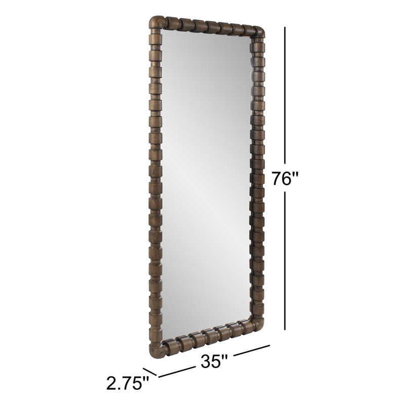 Wooden Bobbin Vanity Mirror, 76" x 35"