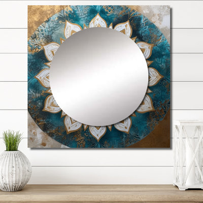 Meinte - Boho Mandala Square Mirror Wall Art For Bathroom