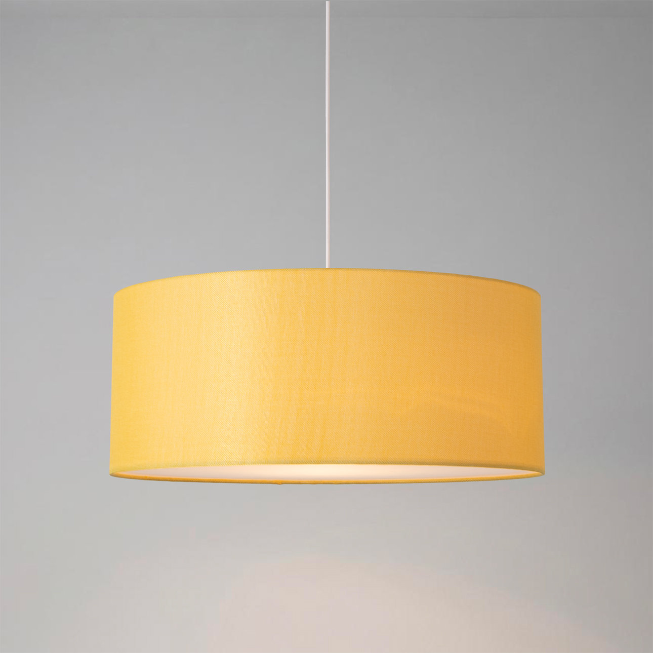 Pendant Kit Stretch Linen Drum Pendant, Mustard
