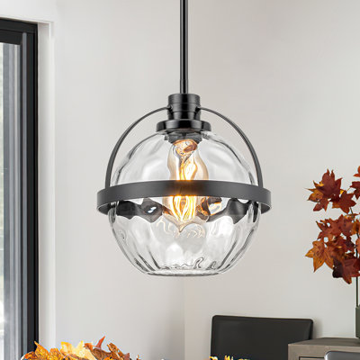 Cindi 1-Light Globe Dimmable Glass Pendant Light