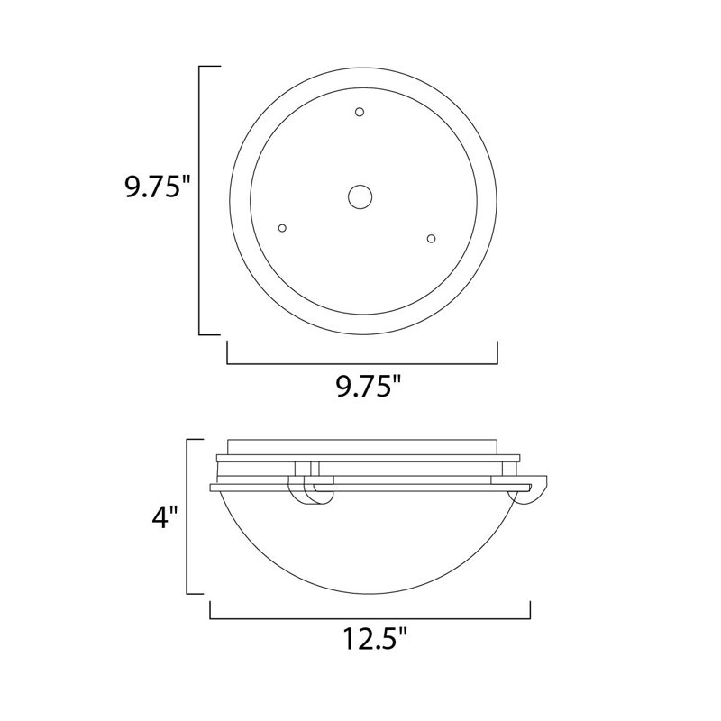 Plafonnier encastré olli, Marbre / nickel satiné, H 4 po x l 12,5 po