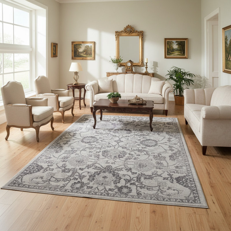 MARFI Collection Grey / Silver Oriental Area Rug
