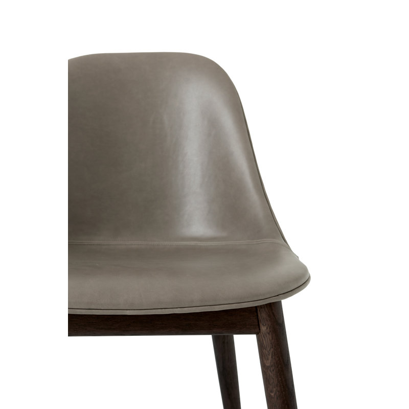 Harbour Chair Collection Upholstered Dining Chair, Dark Stained Oak, Dark Gray