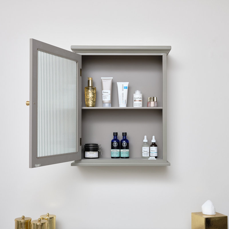 Chavarria Solid Wood Bathroom Cabinet, Dark Grey