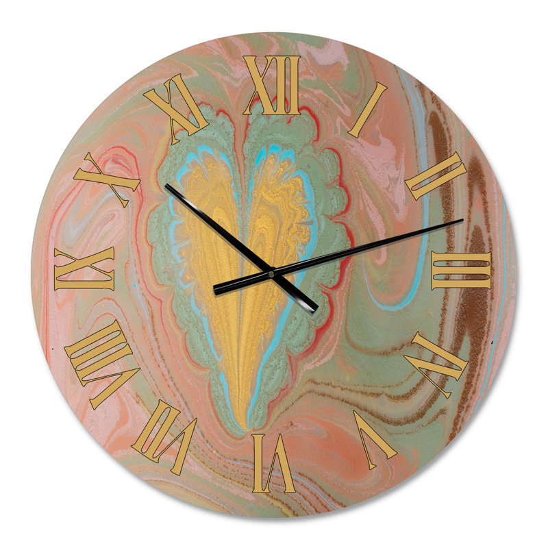 Marbré fleur marbré - horloge murale moderne, Petit