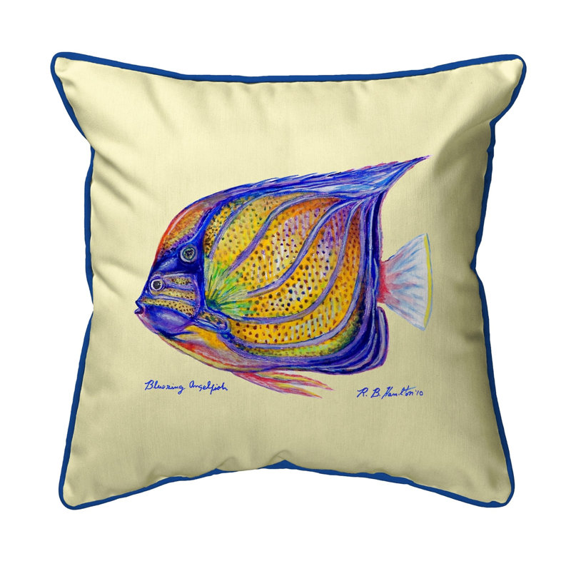Coussin euro intérieur/extérieur ring angelfish, blanc, Smaill