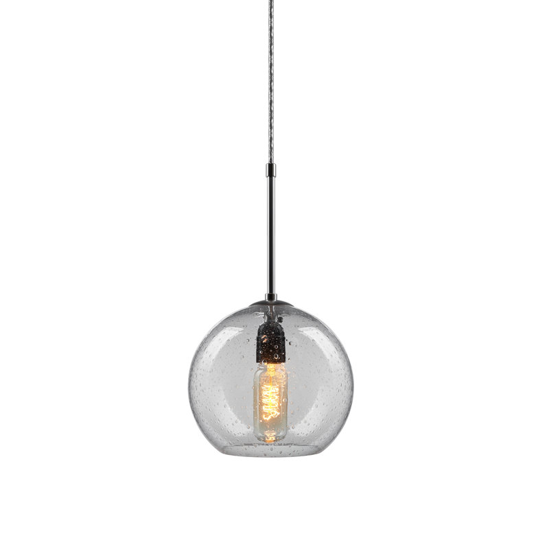 Mini-luminaire suspendu 1 lumière Bobo 3, Transparent, Noir