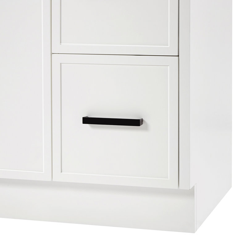 ARIEL Kelly 48 Single Sink Bathroom Vanity with Carrara Quartz Top, White, 48"