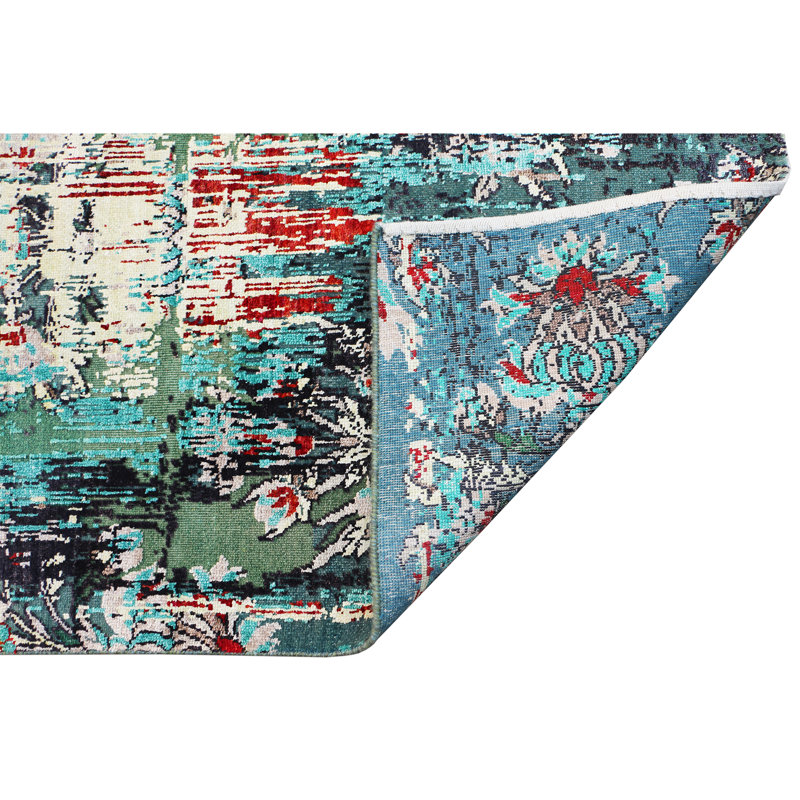 NEOV4547RDGDG Damask Area Rug, Rectangle 8' x 10'