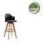 Corrigan Studio® Idan Swivel Bar Stool, Pu Leather Upholstery, Bamboo Legs-333589528