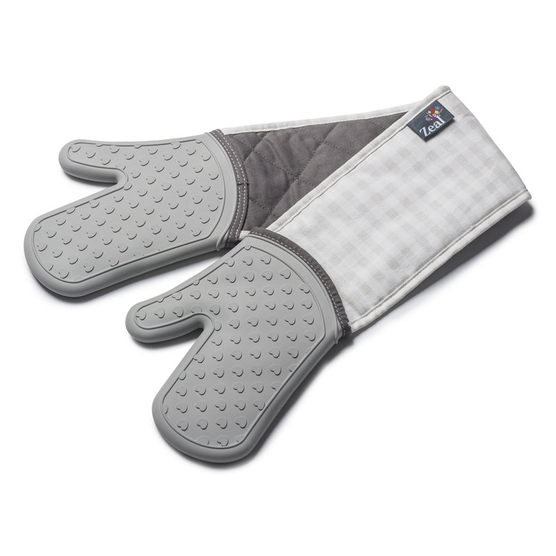 Silicone Double Oven Gloves, French Grey