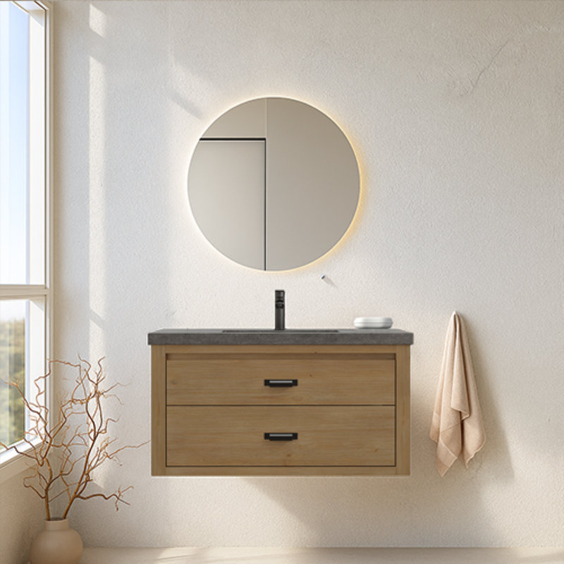 Meuble-lavabo simple 36 po avec lavabo en ciment