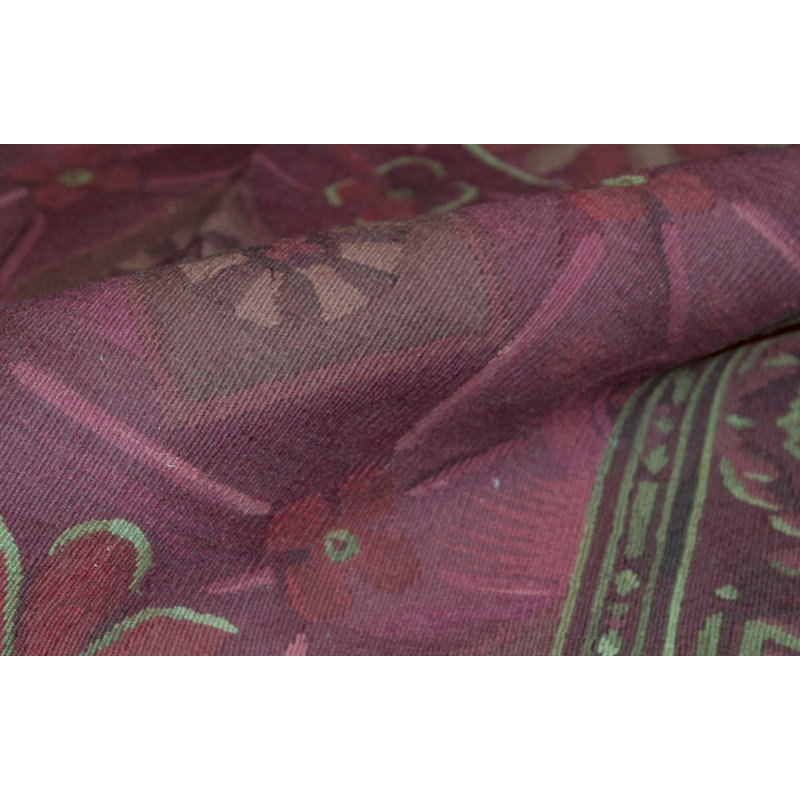 Hand-Knotted High-Quality Red and Green Area Rug