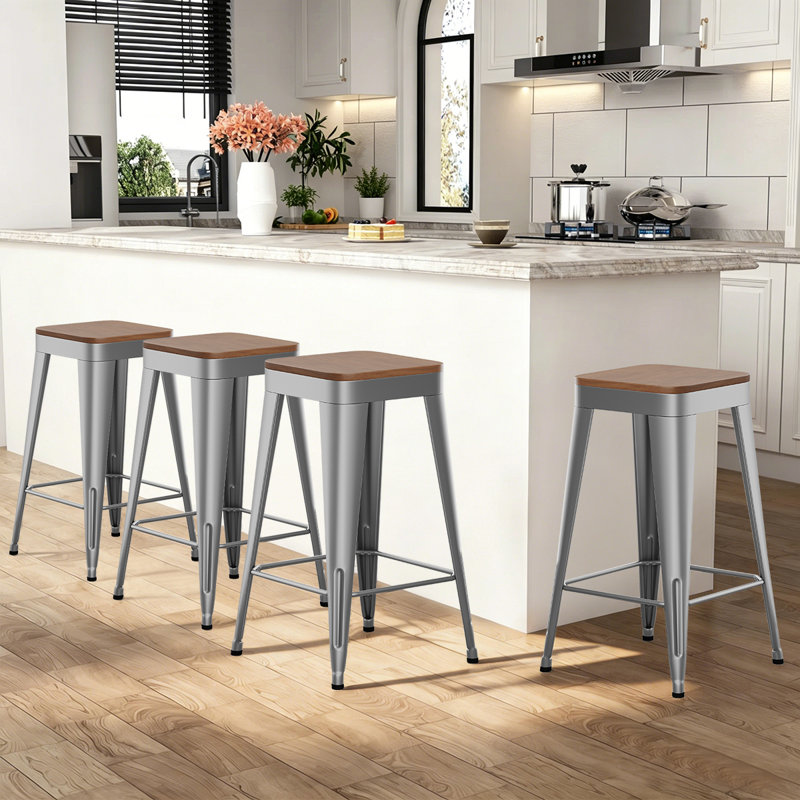 Hartung Counter Stool, Counter Stool (26” Seat Height), Gray