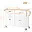 Chariot pour îlot de cuisine, armoire 4 portes et deux tiroirs, support à épices, porte-serviettes-8374426