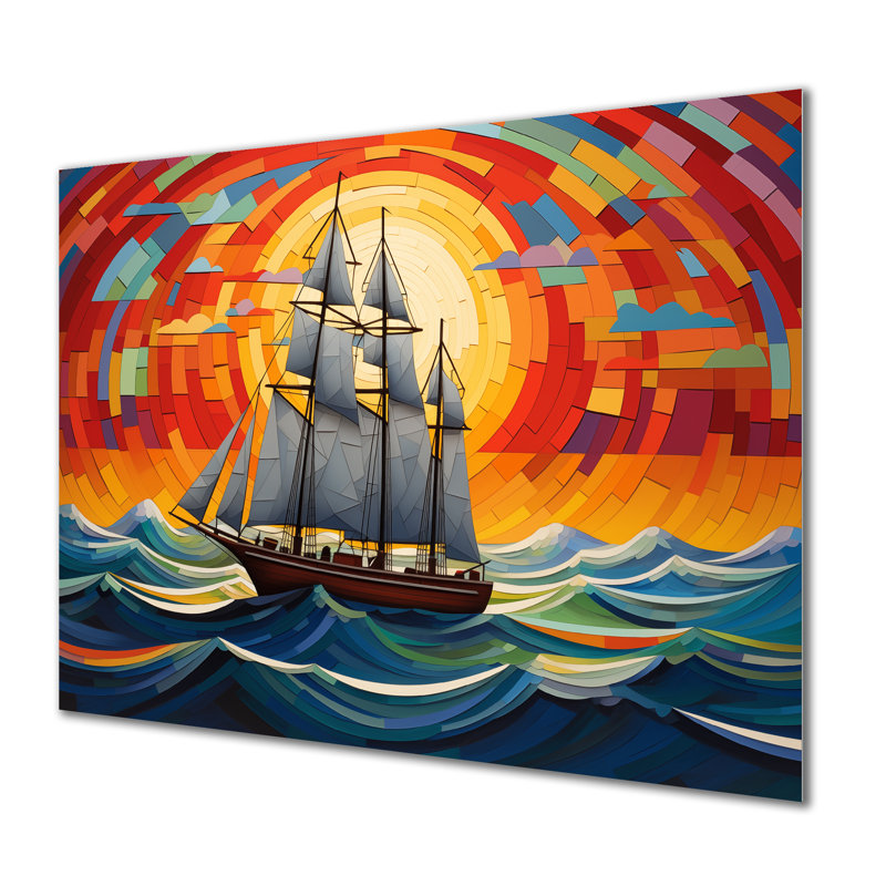 Allix - Bateau, art mural, salon, Métal métal, H 12 po x l 20 po x P 1 po