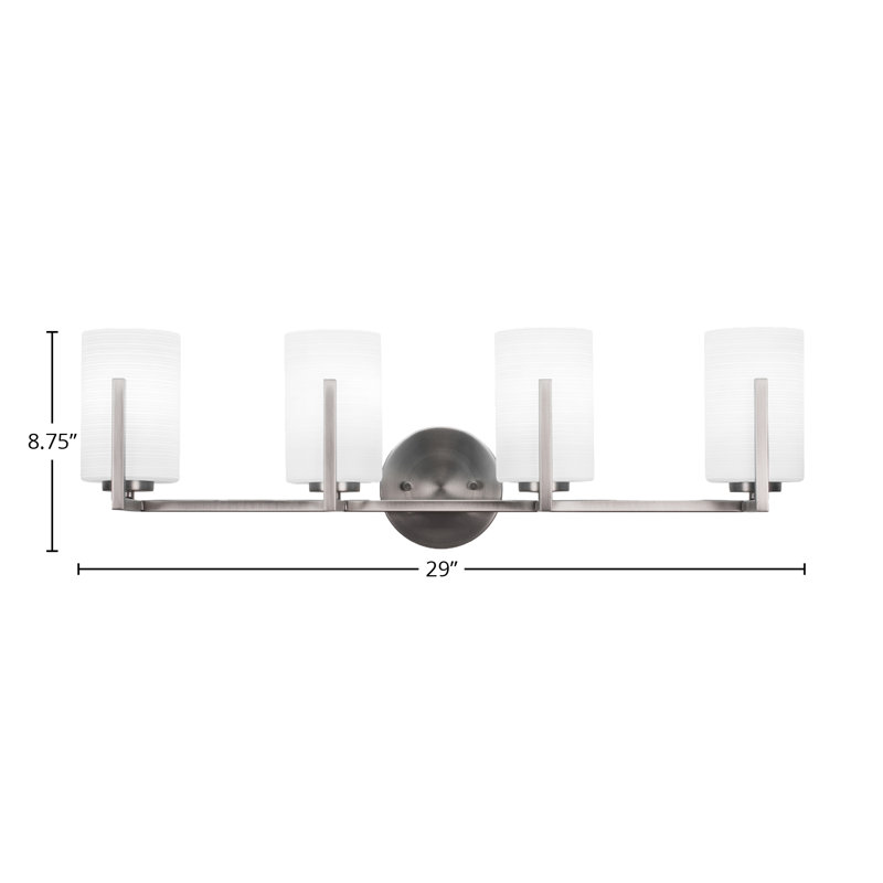 Atlas 4 Light Bath Bar, Graphite, White Matrix