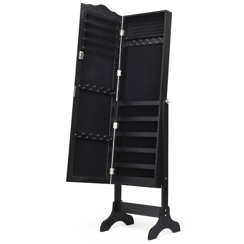 Armoire à bijoux avec miroir Ayssa, Noir
