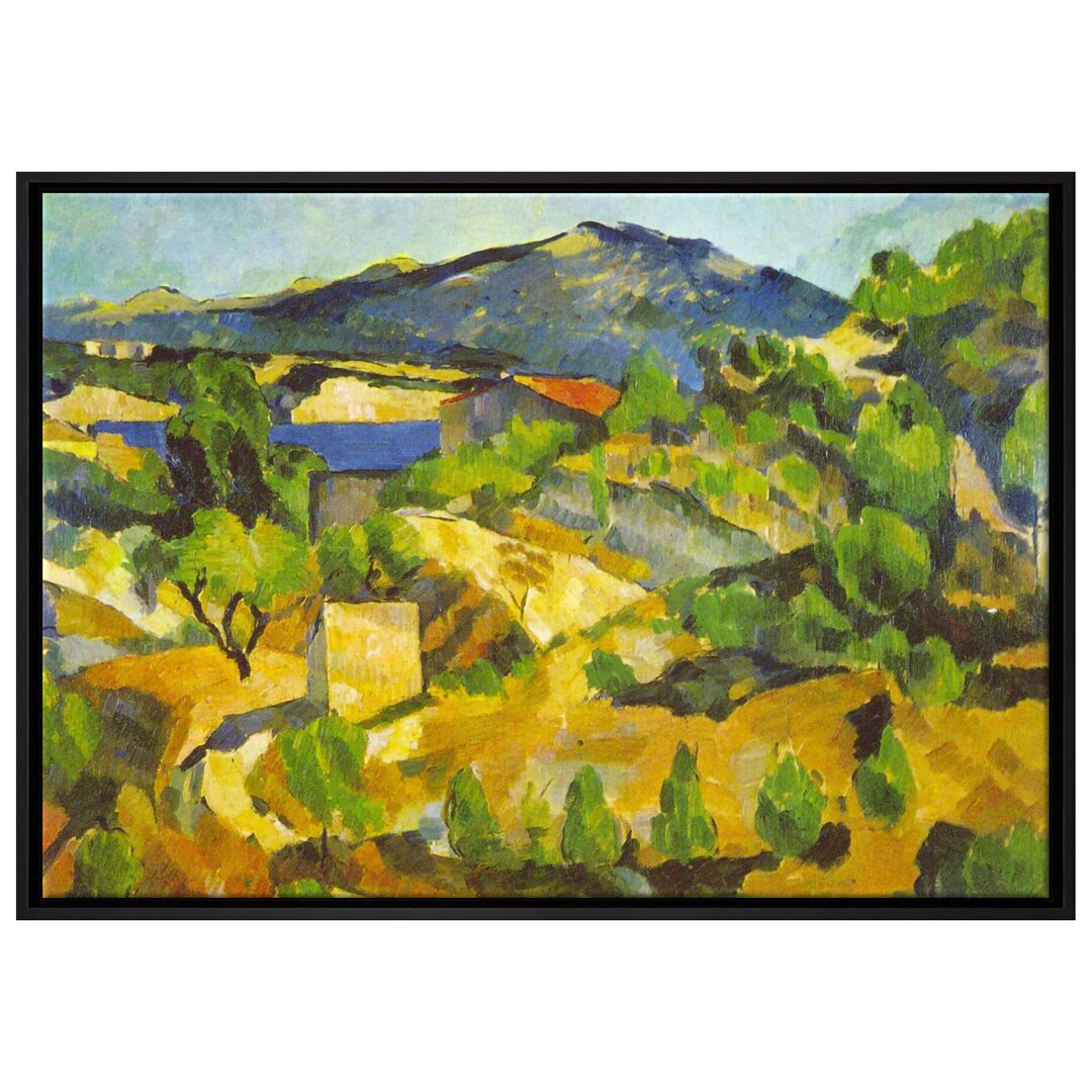 Gerahmtes Leinwandbild Mountains in Provence von Paul Cezanne