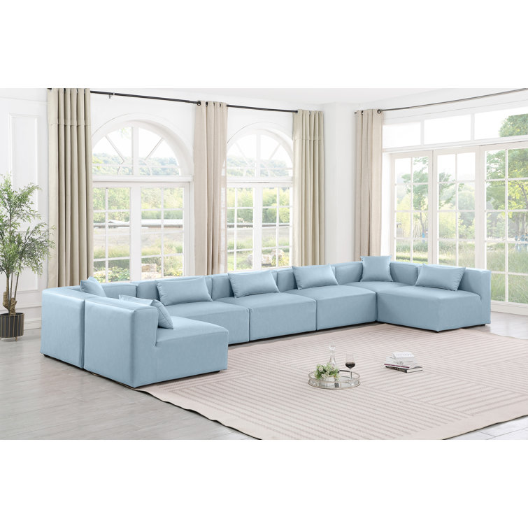 Canapé modulaire en similicuir de 7 pièces Houswerth