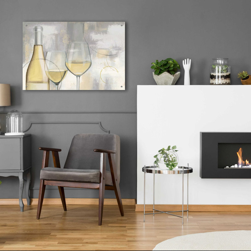 «Taste recours blanc I» par James Wiens, art mural en verre acrylique, L 36 po x H 24 po