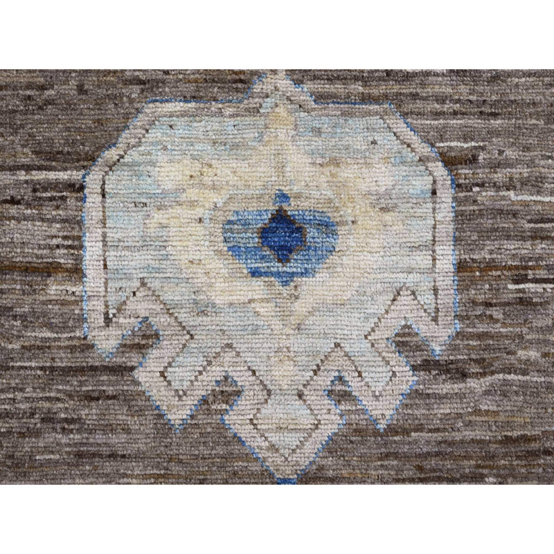 Tapis brun en laine noué à la main 11 pi 8 po x 15 pi 6 po Anatolian Village