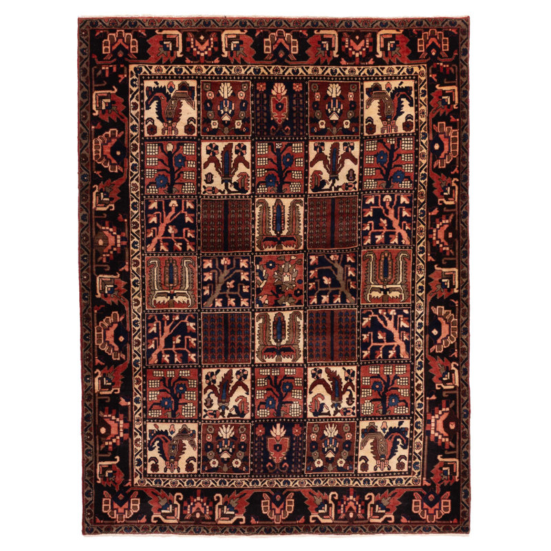 Tapis rouge rétro Kayseri 5 pi 3 po x 6 pi 11 po