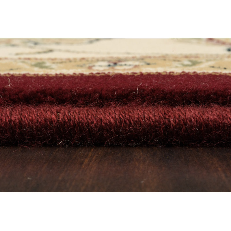 Tapis rouge/ivoire oriental Attell, Rectangle 7 pi 10 po x 11 pi 2 po