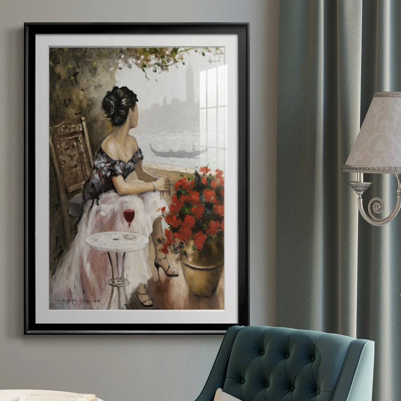 Après-midi sur le canal, reproduction encadrée de qualité supérieure - prête à être accrochée, Noir