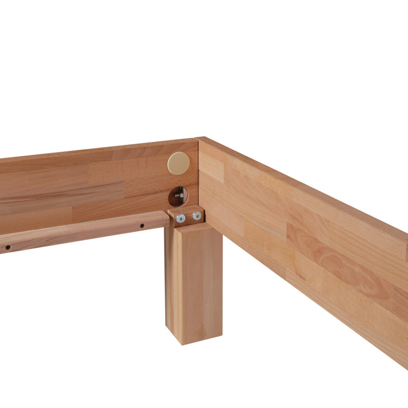 Kalida Jana Solid Wood Bed in Beech, European Double (140 x 200 cm)