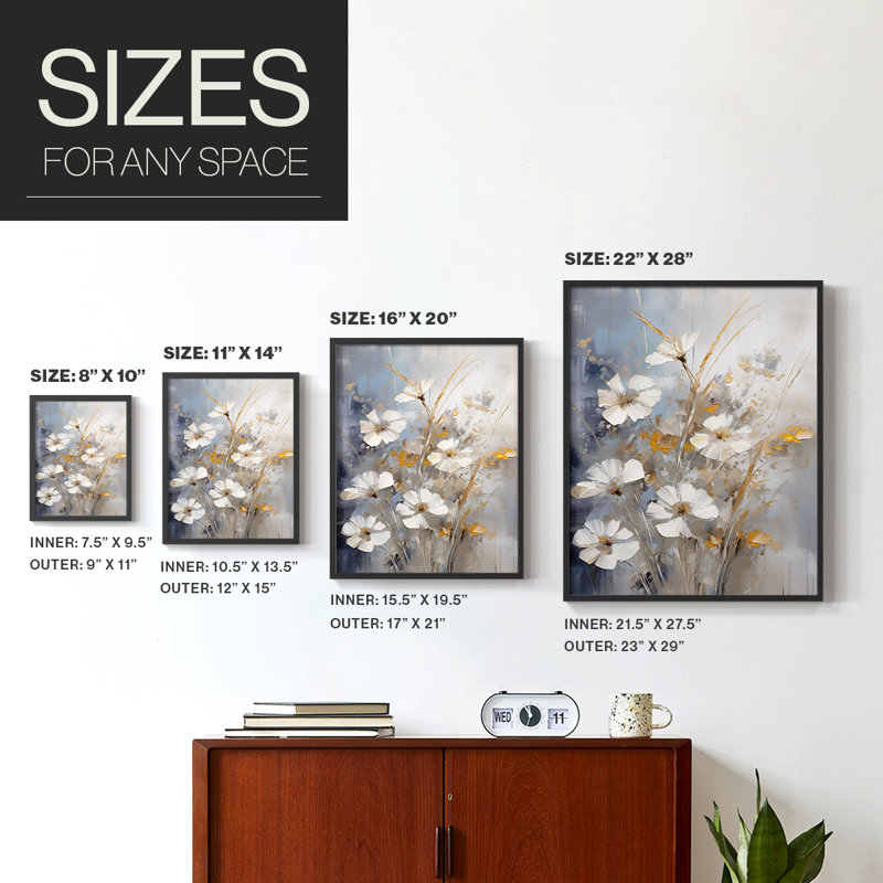 FLORAL Series CCCCIV - Impression encadrée de qualité supérieure - Prêt à être accroché - Aucun clou requis