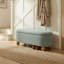Banc de rangement moderne ovale avec pieds sphériques pour le hall d'entrée et le salon-960187727