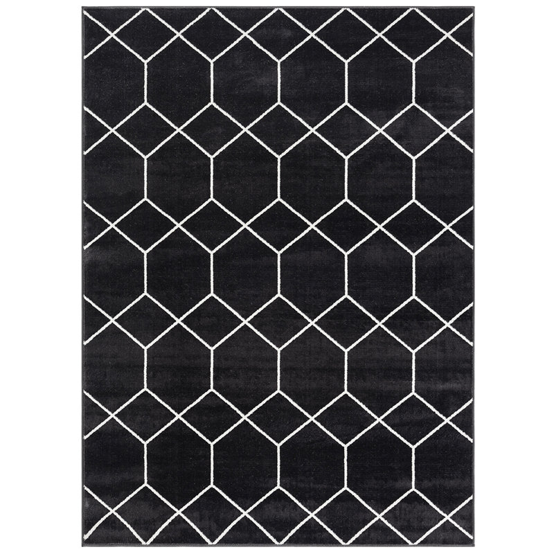 Tapis tissé à motif de treillis géométrique