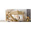 Grand lit mezzanine avec tablettes de rangement et garde-robe, lits mezzanine en bois massif avec glissières et échelles amovibles, aucune boîte à ressorts nécessaire (protection par brevet)-2067236609