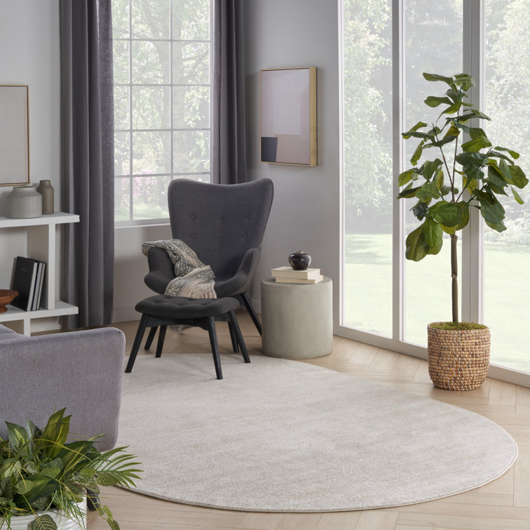 Mullican Sandy Solid Ivory/Beige Easy Care Indoor/Outdoor Area Rug
