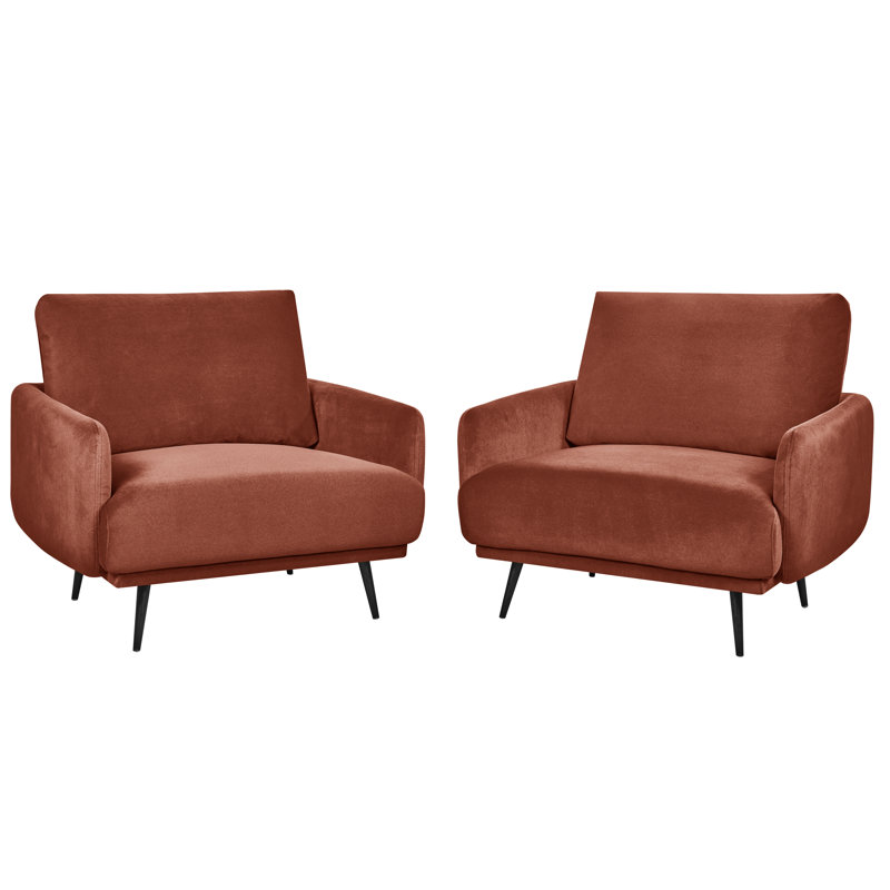Lanaijah 37.5'' Oversized Armchair Accent Chair Single Seat Sofa for living room, Rust Velvet