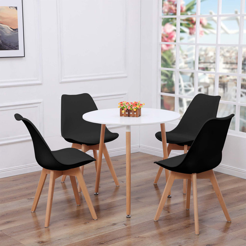Woodley 4 - Person Dining Set, Black