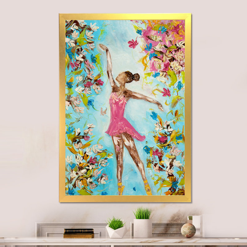 Illustration de danseuse de ballet - Décoration murale sur toile glam, H 12 po x l 8 po x P 1 po