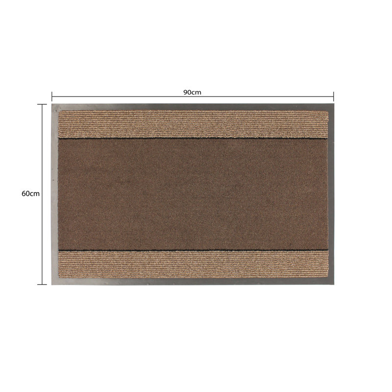 Miracle Non-Slip Striped Indoor Doormat, Brown, 0.65cm H x 60cm W x 90cm L