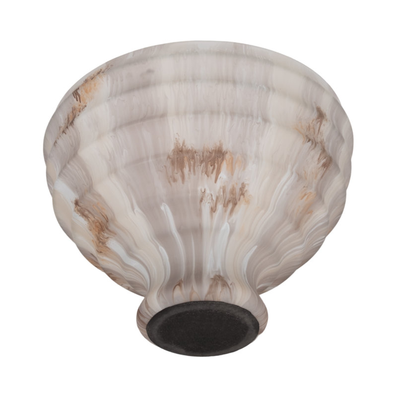 Handmade Glass Decorative Bowl, 9" H x 12" W x 12" D, Champagne Silver