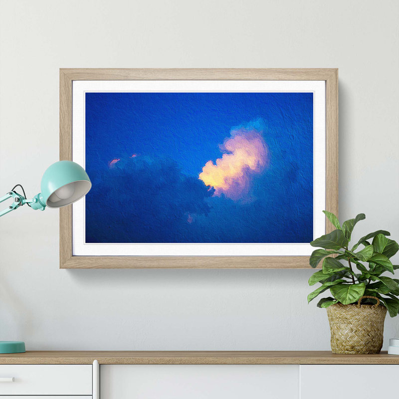 Light Upon the Clouds - Picture Frame Painting Print, 48cm H x 65cm W x 2cm D, Oak Framed