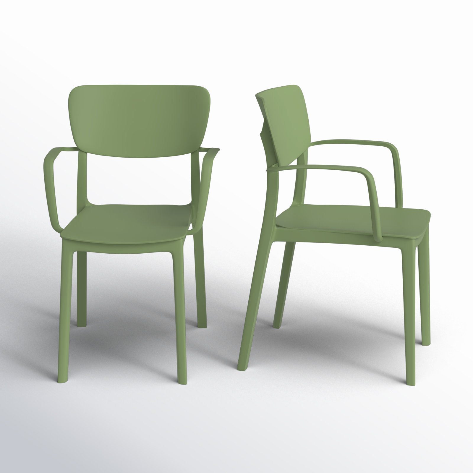 Farrah Stacking Patio Dining Armchair, Olive Green