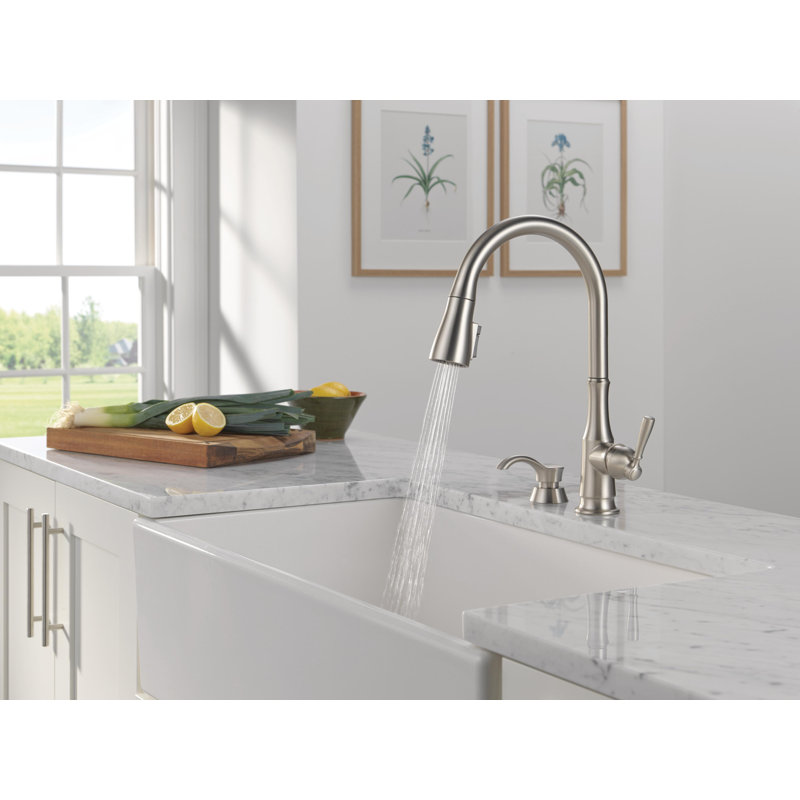 Robinet d'évier de cuisine avec diffuseur de savon Capertee, Acier inoxydable Spotshield