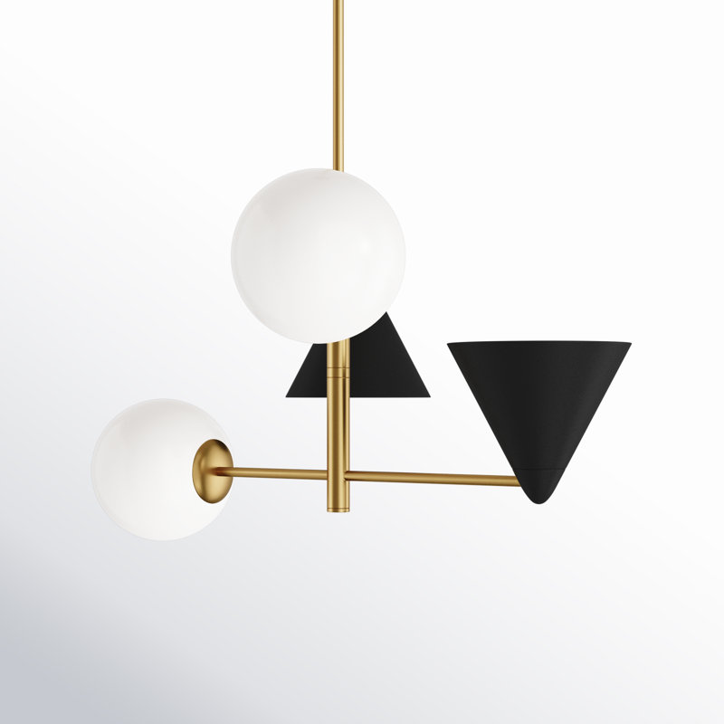 Cosmo 4 - Light Chandelier, White, 16.12" H x 28" W x 28" D