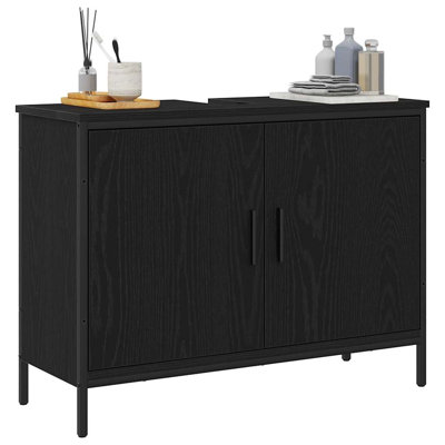  Bathroom Sink Cabinet Oak 80 X 30 X 60 Cm Engineered Wood