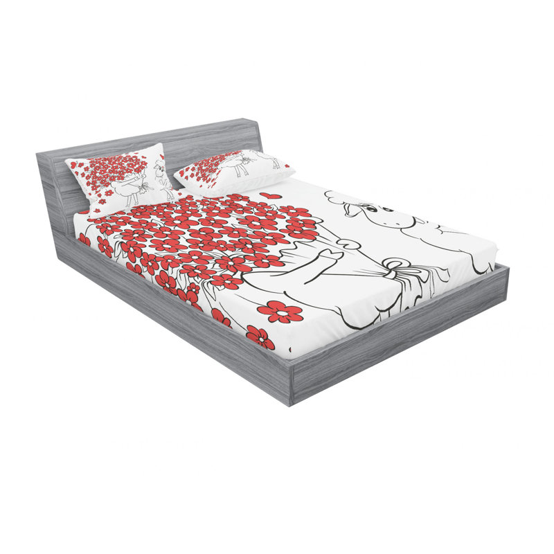 Ensemble de draps Lover Goats, Ensemble de draps pour lit double avec un drap-hou