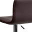 Tabouret de bar à hauteur réglable en vinyle avec dossier à coutures horizontales Clift-17896463-128921558